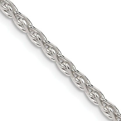 16 Inch Sterling Silver 2.75mm Diamond-Cut Spiga Chain Necklace
