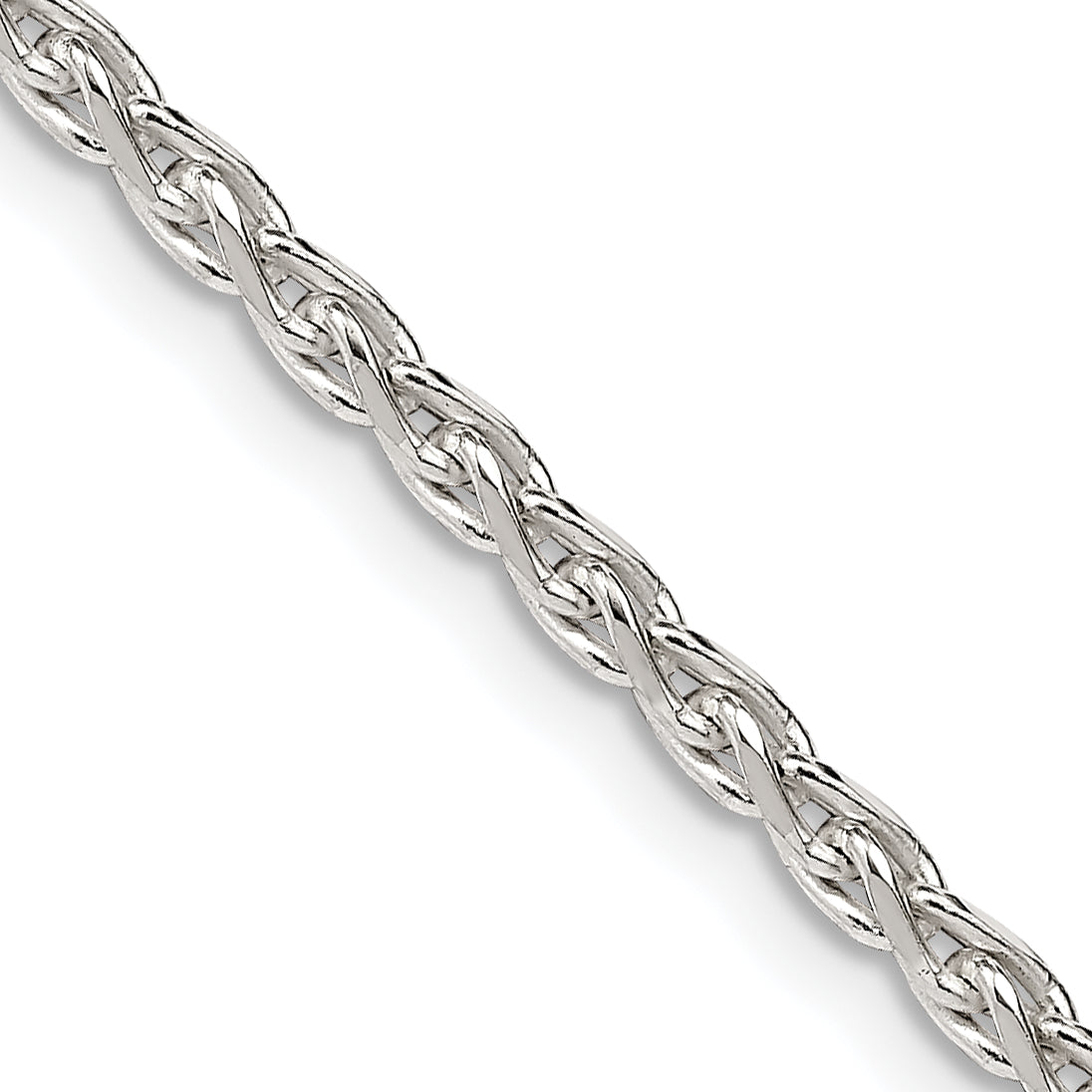 26 Inch Sterling Silver 2.75mm Diamond-Cut Spiga Chain Necklace