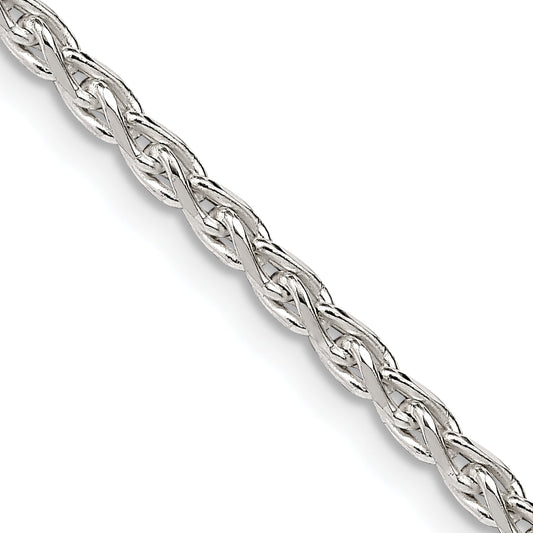 24 Inch Sterling Silver 2.75mm Diamond-Cut Spiga Chain Necklace