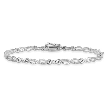 Sterling Silver Rhodium-Plated Diam. Bracelet
