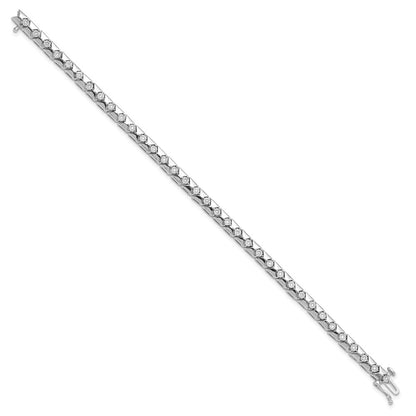 7 Inch Sterling Silver Rhodium Plated Diamond Bracelet
