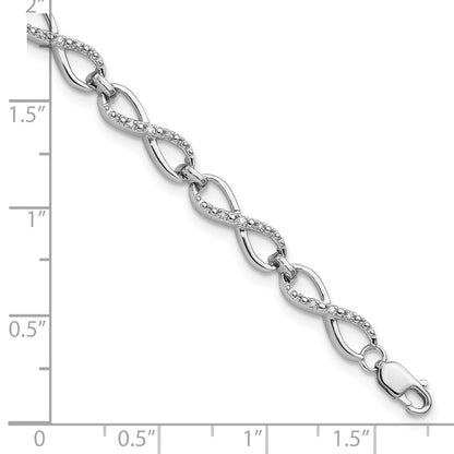 7.5 Inch Sterling Silver Rhodium-Plated Diam. Bracelet