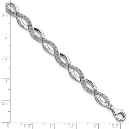 7 Inch Sterling Silver Rhodium-Plated Diam. Bracelet
