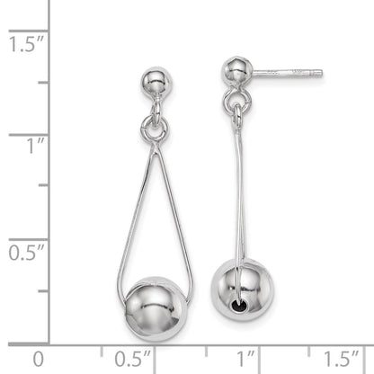 Sterling Silver Rhodium-Plated Post Dangle Earrings