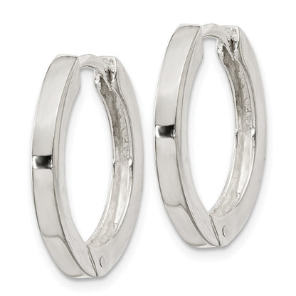 Sterling Silver 2.5X20mm Hinged Hoop Earrings