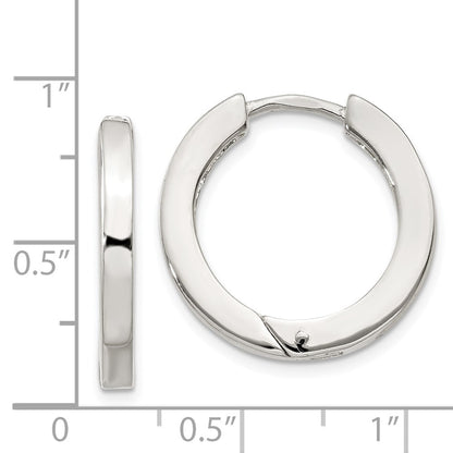 Sterling Silver 2.5X20mm Hinged Hoop Earrings