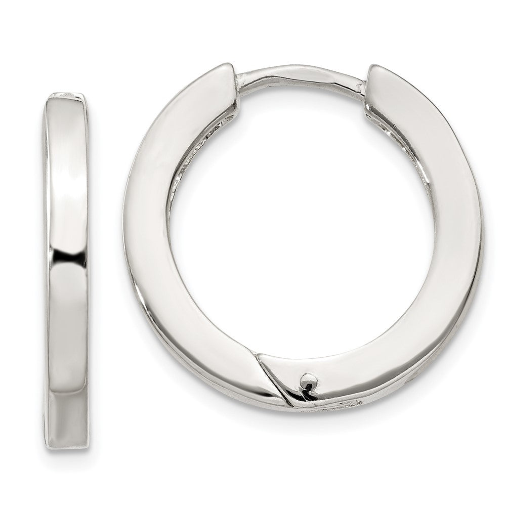 Sterling Silver 2.5X20mm Hinged Hoop Earrings