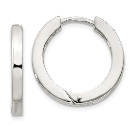 Sterling Silver 2.5X20mm Hinged Hoop Earrings