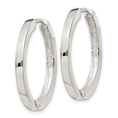 Sterling Silver 2.5X25mm Hinged Hoop Earrings