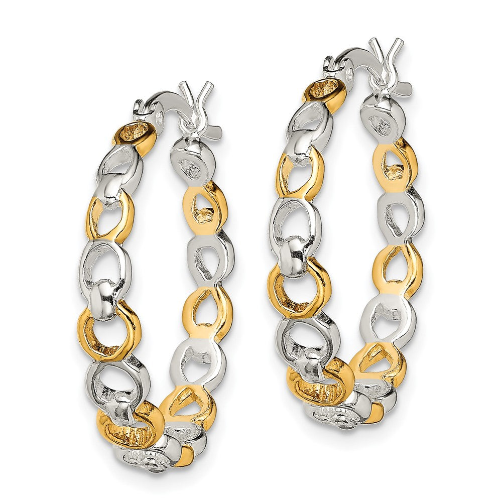Sterling Silver Flash Gold-Plated Hoop Earrings