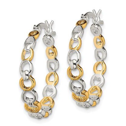 Sterling Silver Flash Gold-Plated Hoop Earrings