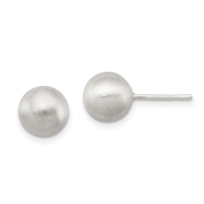 Sterling Silver Polished 8mm Laser-Cut Post Earrings