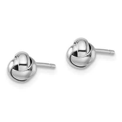Sterling Silver Rhodium-Plated Love Knot Post Earrings