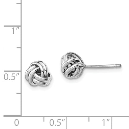 Sterling Silver Rhodium-Plated Double Knot Post Earrings