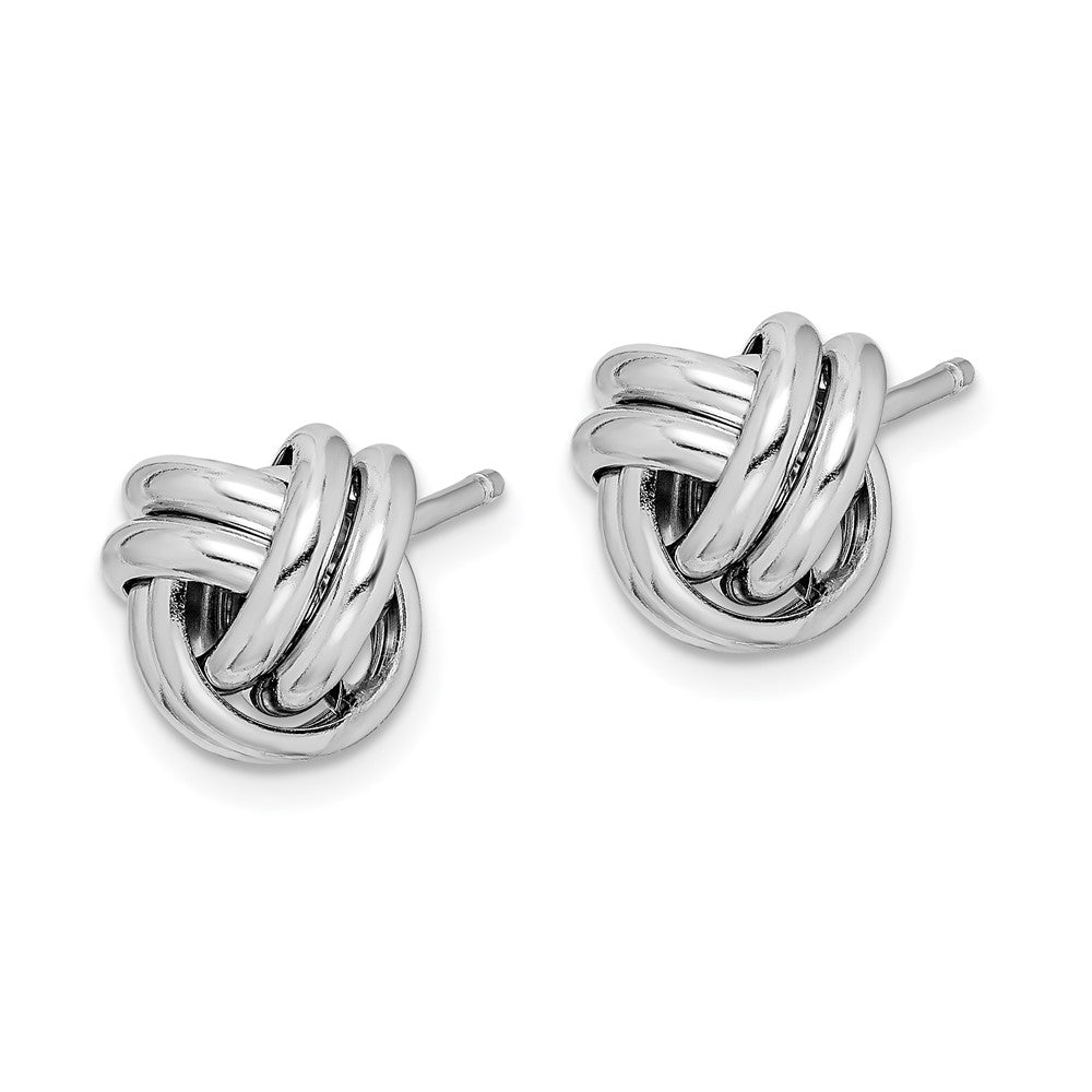 Sterling Silver Rhodium-Plated Double Knot Post Earrings