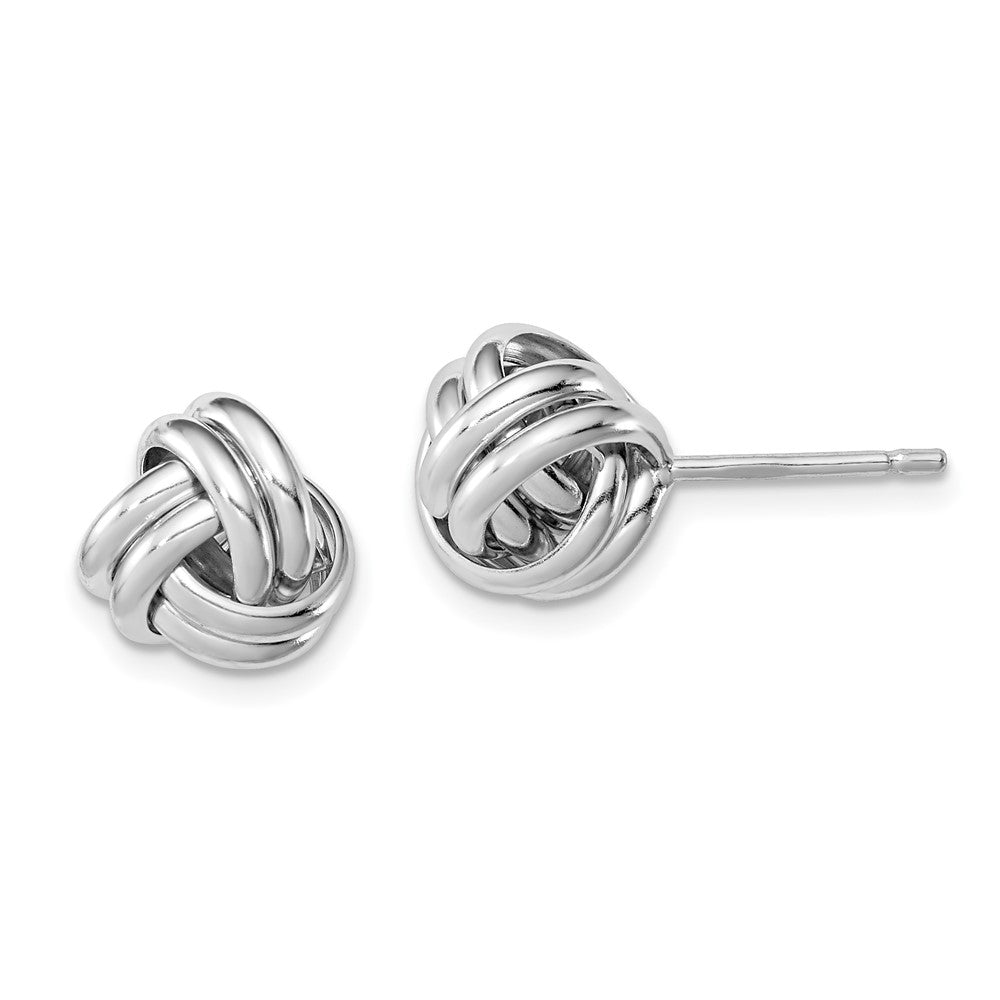 Sterling Silver Rhodium-Plated Double Knot Post Earrings