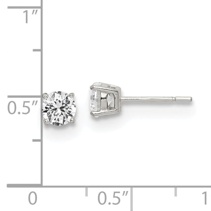 Sterling Silver Polished 5mm Round Cz Stud Earrings