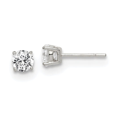 Sterling Silver Polished 5mm Round Cz Stud Earrings
