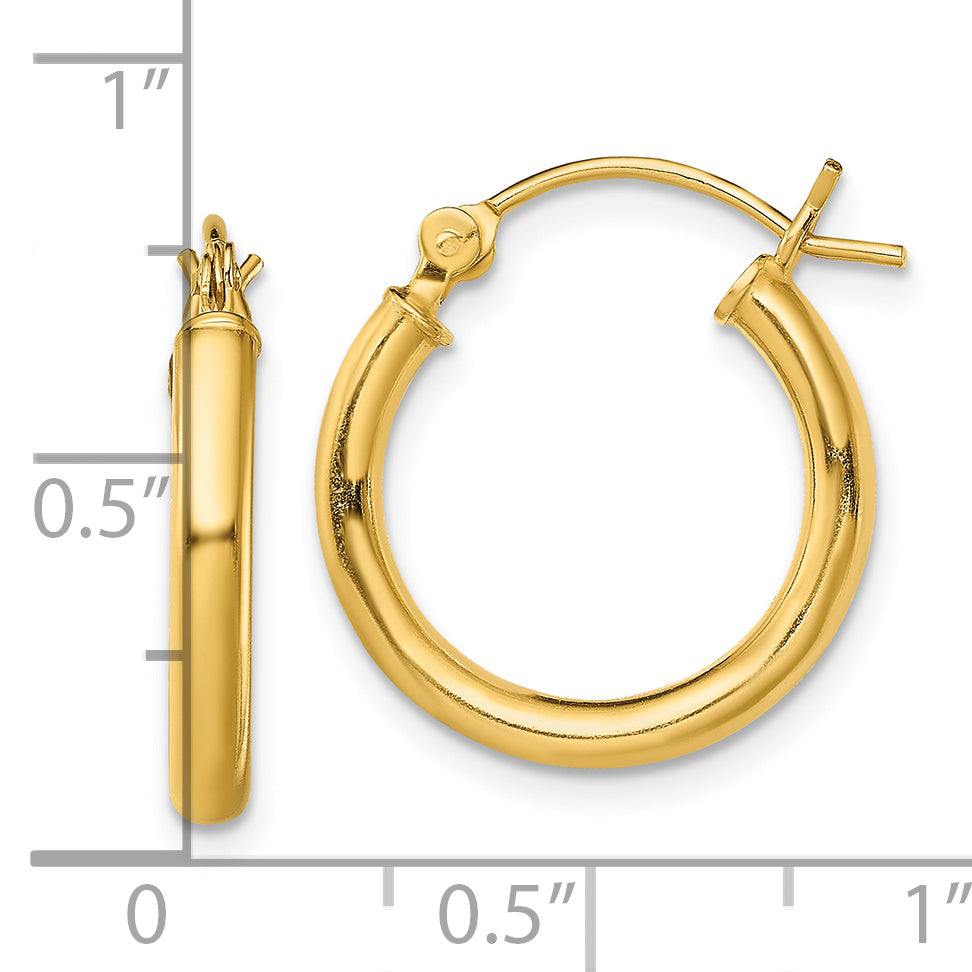 Sterling Silver Gold-Tone Polished 2.5X18mm Hoop Earrings