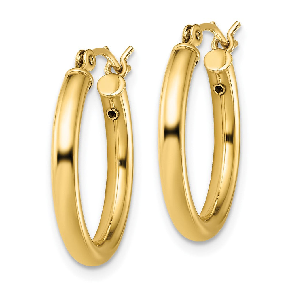 Sterling Silver Gold-Tone Polished 2.5X20mm Hoop Earrings