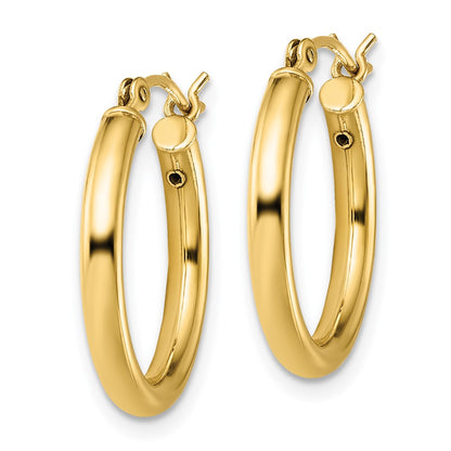 Sterling Silver Gold-Tone Polished 2.5X20mm Hoop Earrings