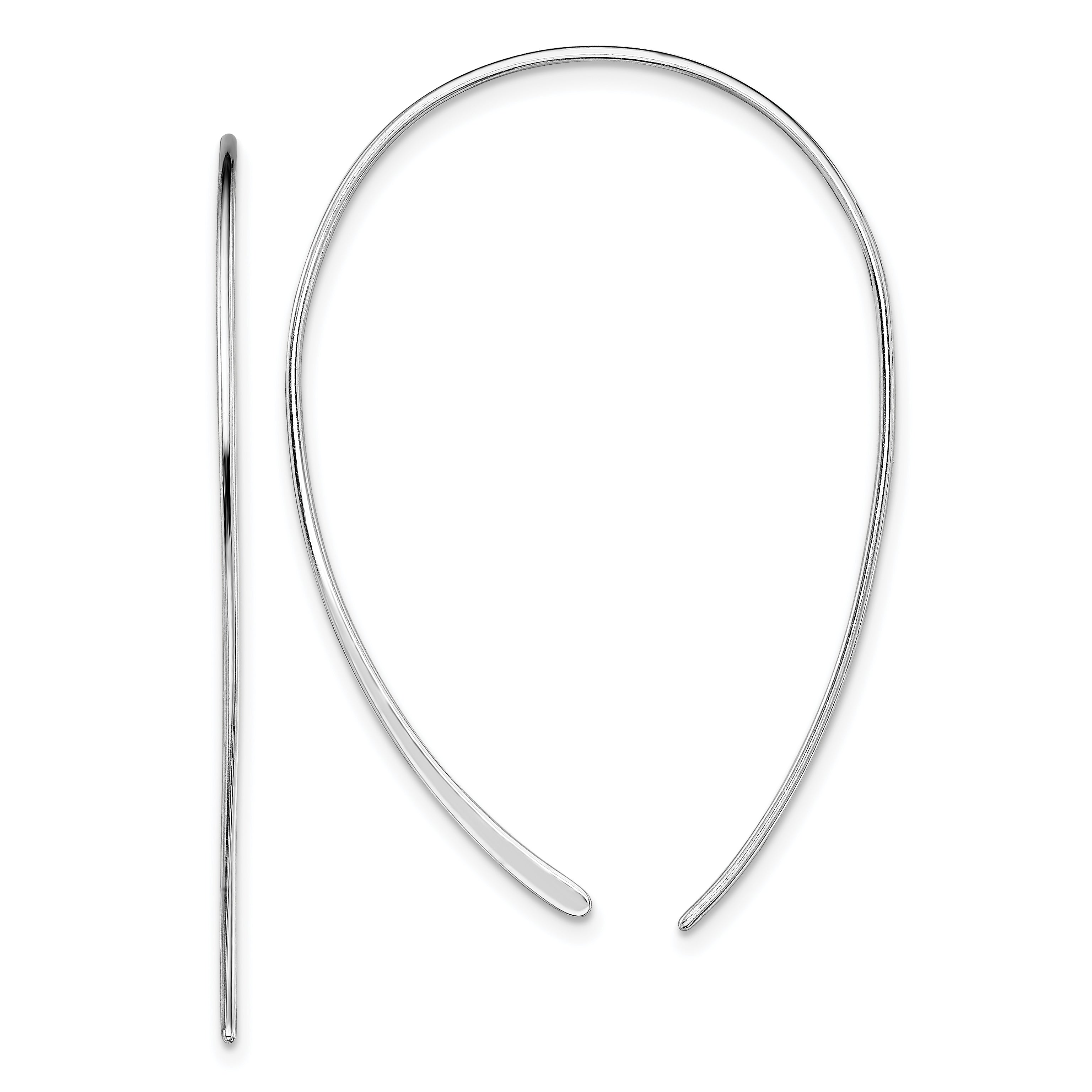 Sterling Silver Rhodium-Plated Threader Earrings