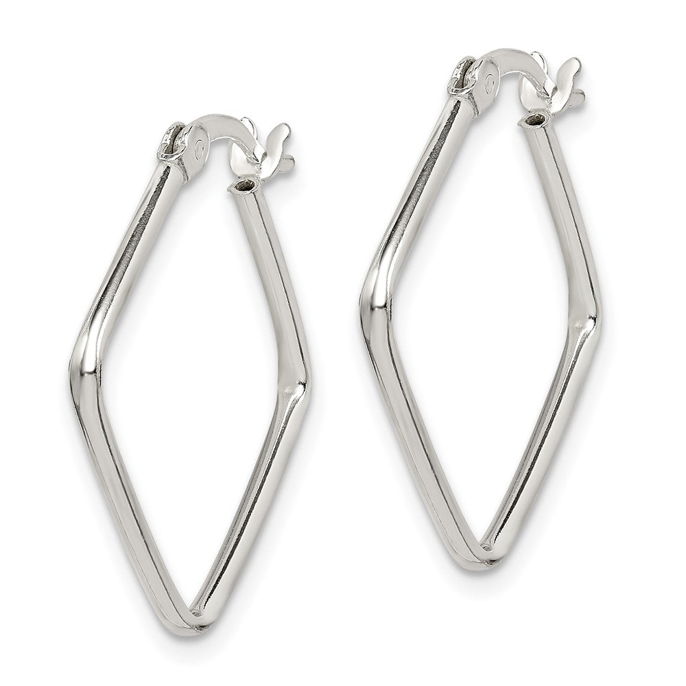 Sterling Silver Polished Square Hoop Earrings
