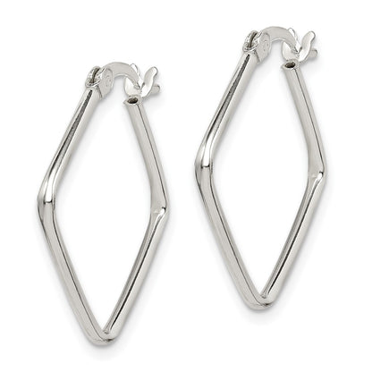 Sterling Silver Polished Square Hoop Earrings