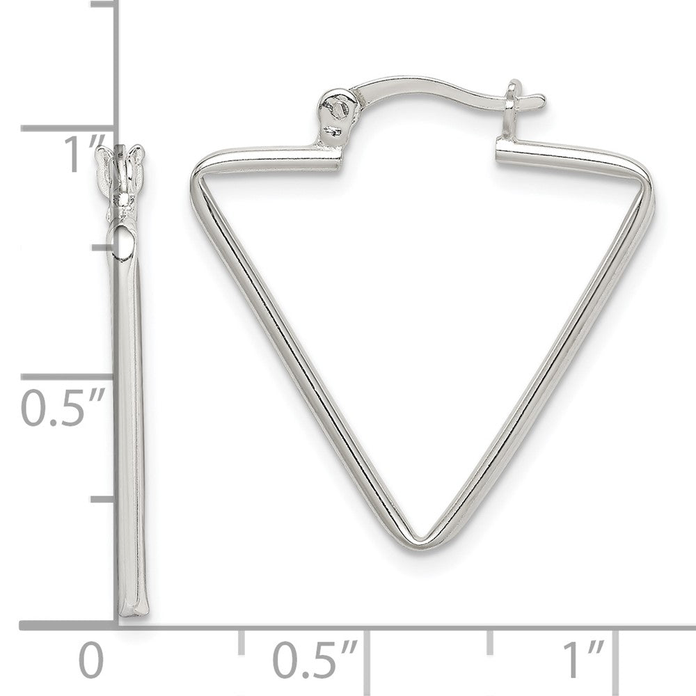 Sterling Silver Polished Triangle Hoop Earrings