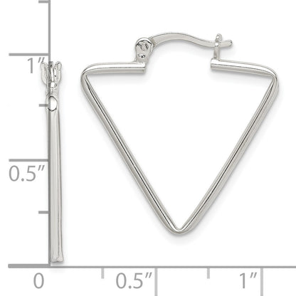 Sterling Silver Polished Triangle Hoop Earrings