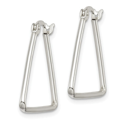 Sterling Silver Polished Triangle Hoop Earrings