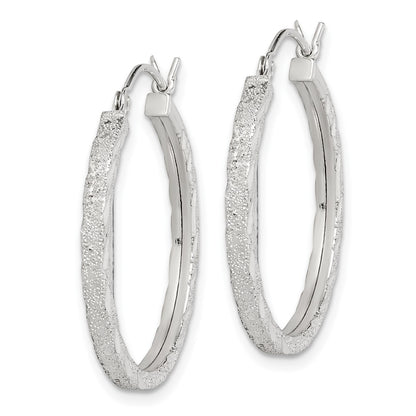 Sterling Silver Diamond-Cut 2.5mm Hoop Earrings