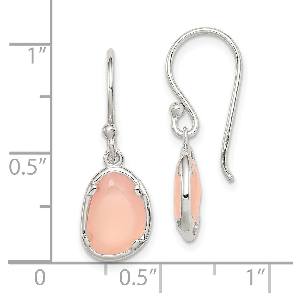 Sterling Silver Pink Chalcedony Dangle Earrings