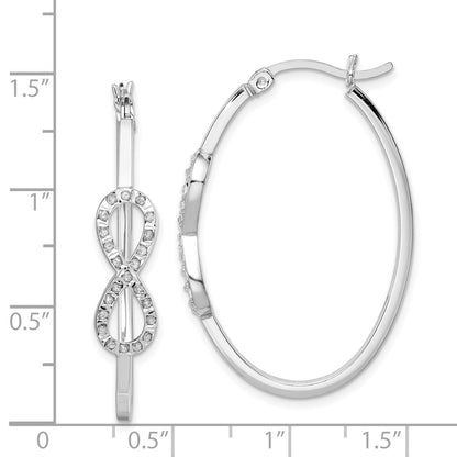 Sterling Silver Diamond Fascination Mystique Platinum-Plated Infinity Hoop Earrings