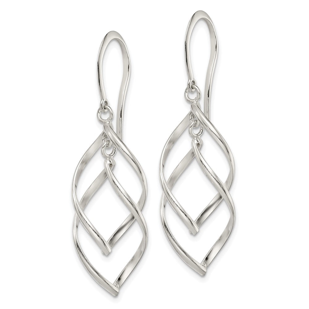 Sterling Silver Polished Fancy Twisted Dangle Earrings