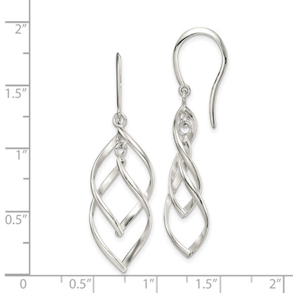 Sterling Silver Polished Fancy Twisted Dangle Earrings