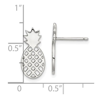 Sterling Silver Pineapple Stud Earrings