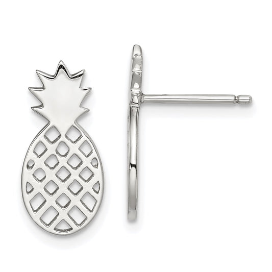Sterling Silver Pineapple Stud Earrings