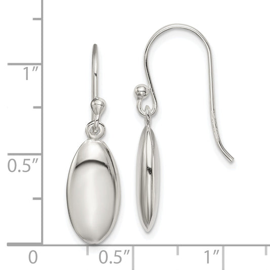 Sterling Silver Oval Bead Dangle Earrings