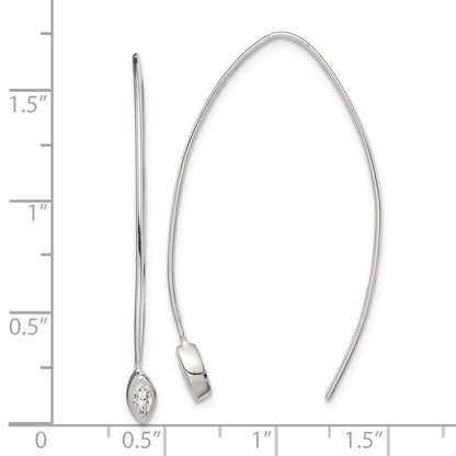 Sterling Silver Oval Cz Threader Earrings