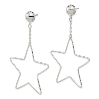 Sterling Silver Star Dangle Post Earrings