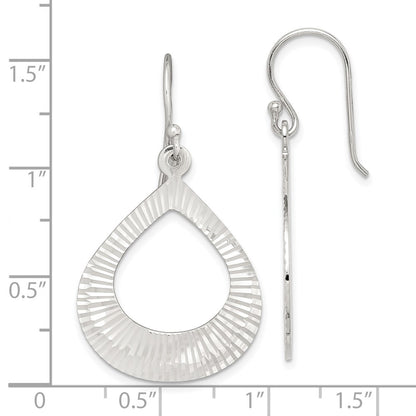 Sterling Silver Diamond-Cut Dangle Earrings