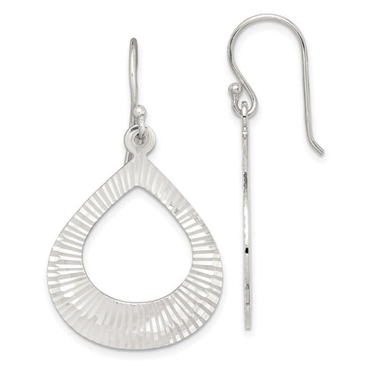 Sterling Silver Diamond-Cut Dangle Earrings