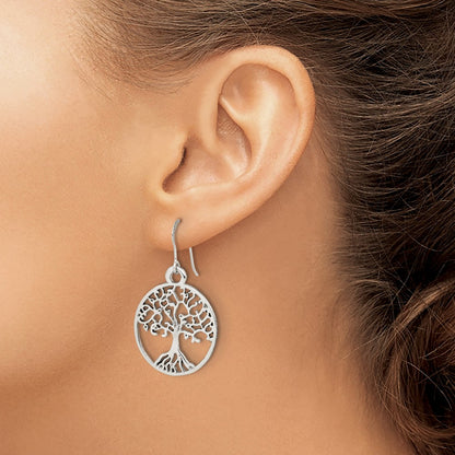 Sterling Silver Tree Of Life Dangle Earrings