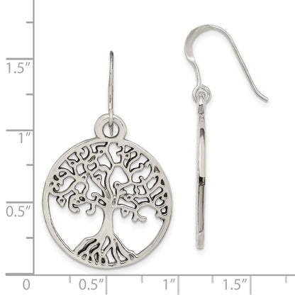 Sterling Silver Tree Of Life Dangle Earrings