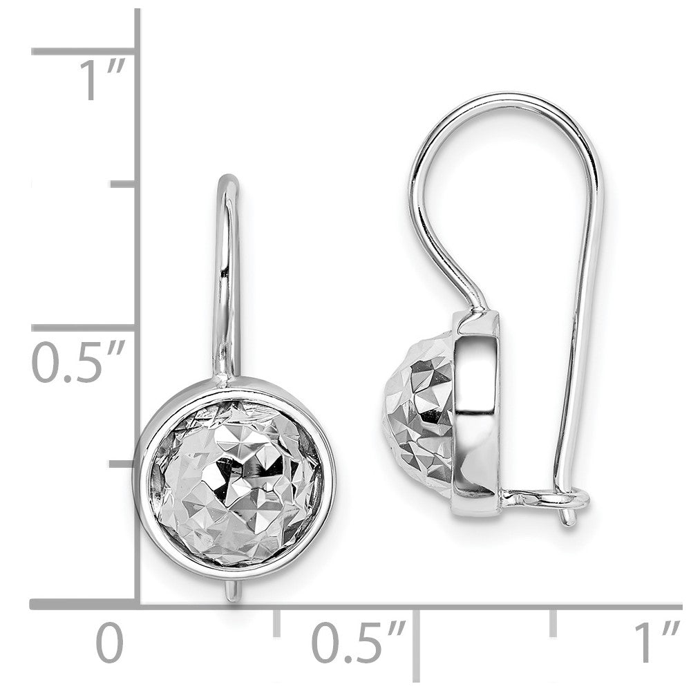 Sterling Silver Rhodium Plated Diamond-Cut Earrings