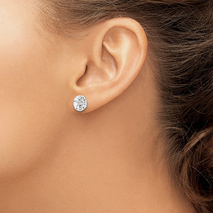 Sterling Silver De-Ani Rhodium-Plated Polished Mini Sand Dollar Post Earrings