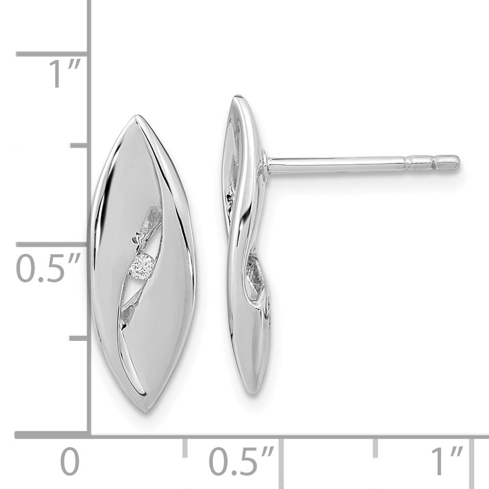 Sterling Silver Rhodium-Plated Diamond Fancy Post Earrings