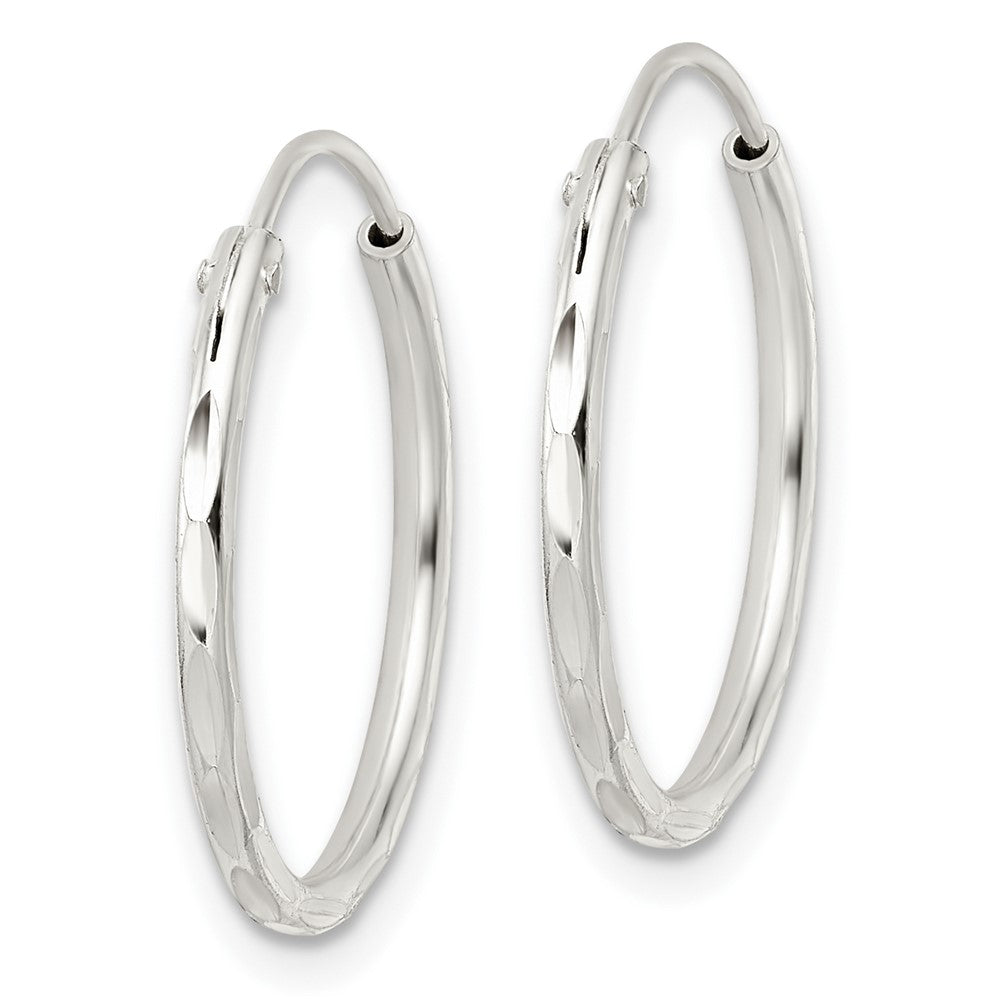 Sterling Silver Polished D/C Endless Hoop Earrings