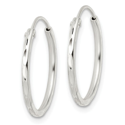 Sterling Silver Polished D/C Endless Hoop Earrings